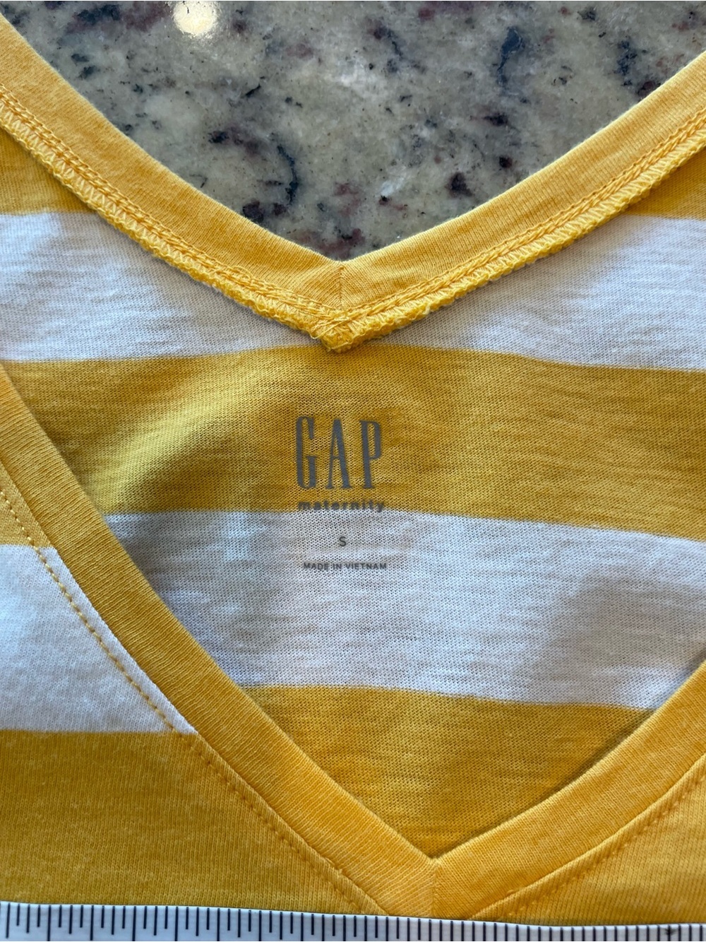 NWT gap 100% cotton royal yellow and White Striped V-Neck maternity Tank Top S - Picture 7 of 7